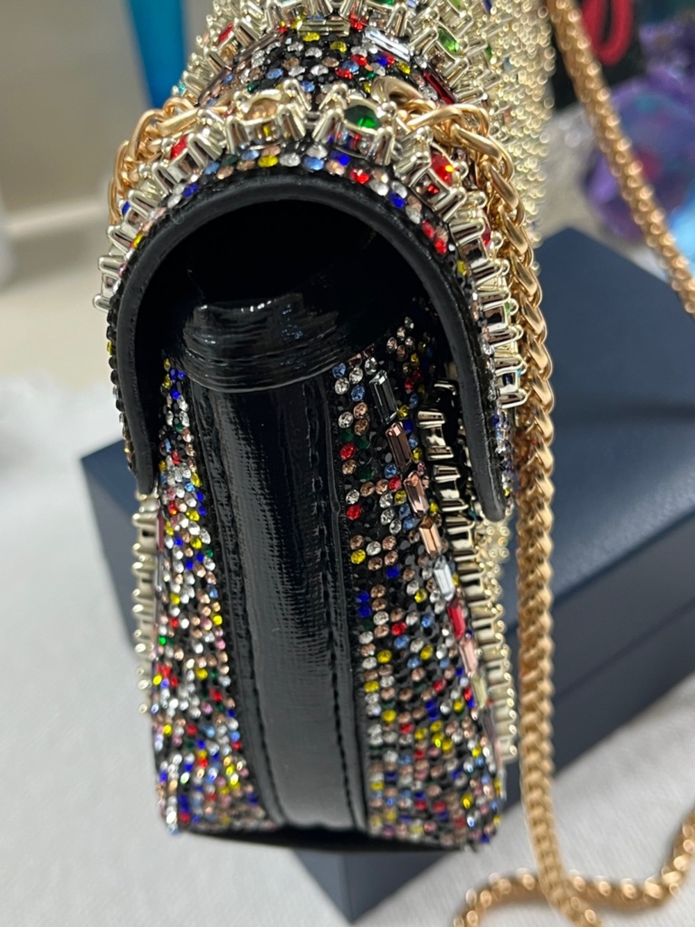 Contemporary Multi Colored Rhinestone Mini Crossover-New - Picture 3 of 11